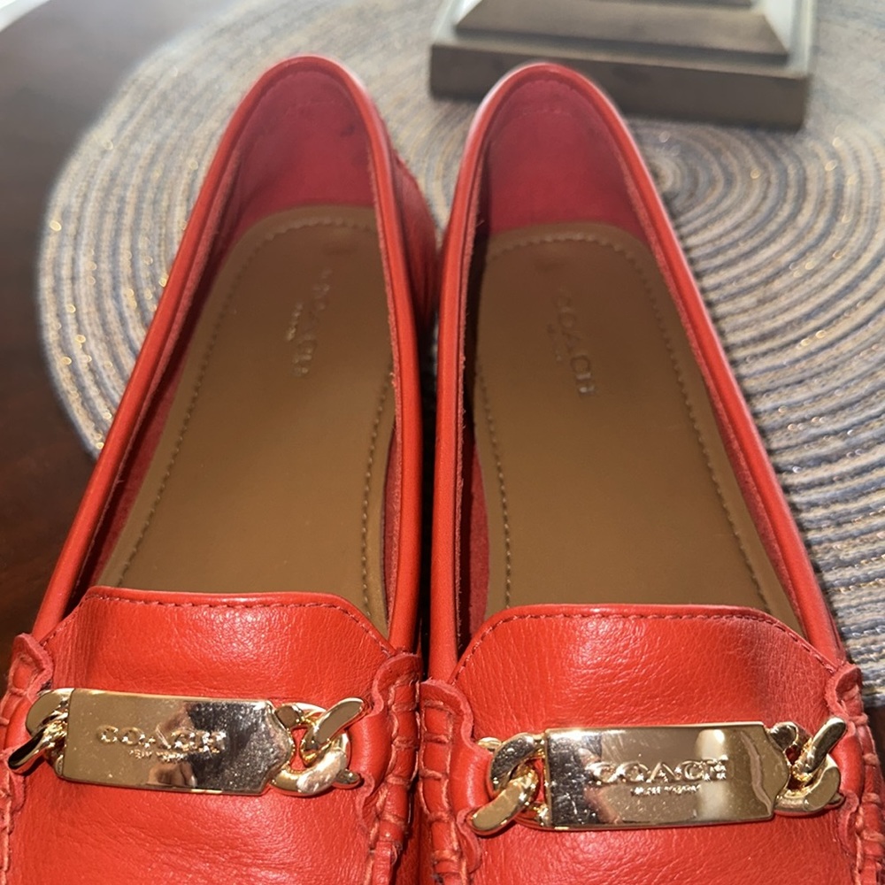 Orange Coach Loafers 7.5 - Picture 6 of 16